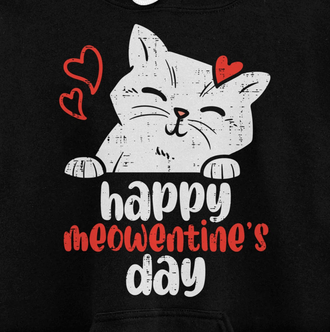 Happy Meowentines Day Cute Valentines Day Cat Lover Women Pullover Hoodie
