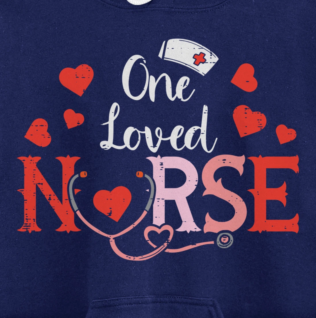 One Loveed Nurse Valentines Day Valentine ER ICU RN Women Pullover Hoodie