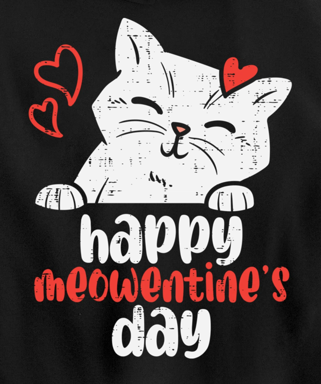 Happy Meowentines Day Cute Valentines Day Cat Lover Women Pullover Hoodie