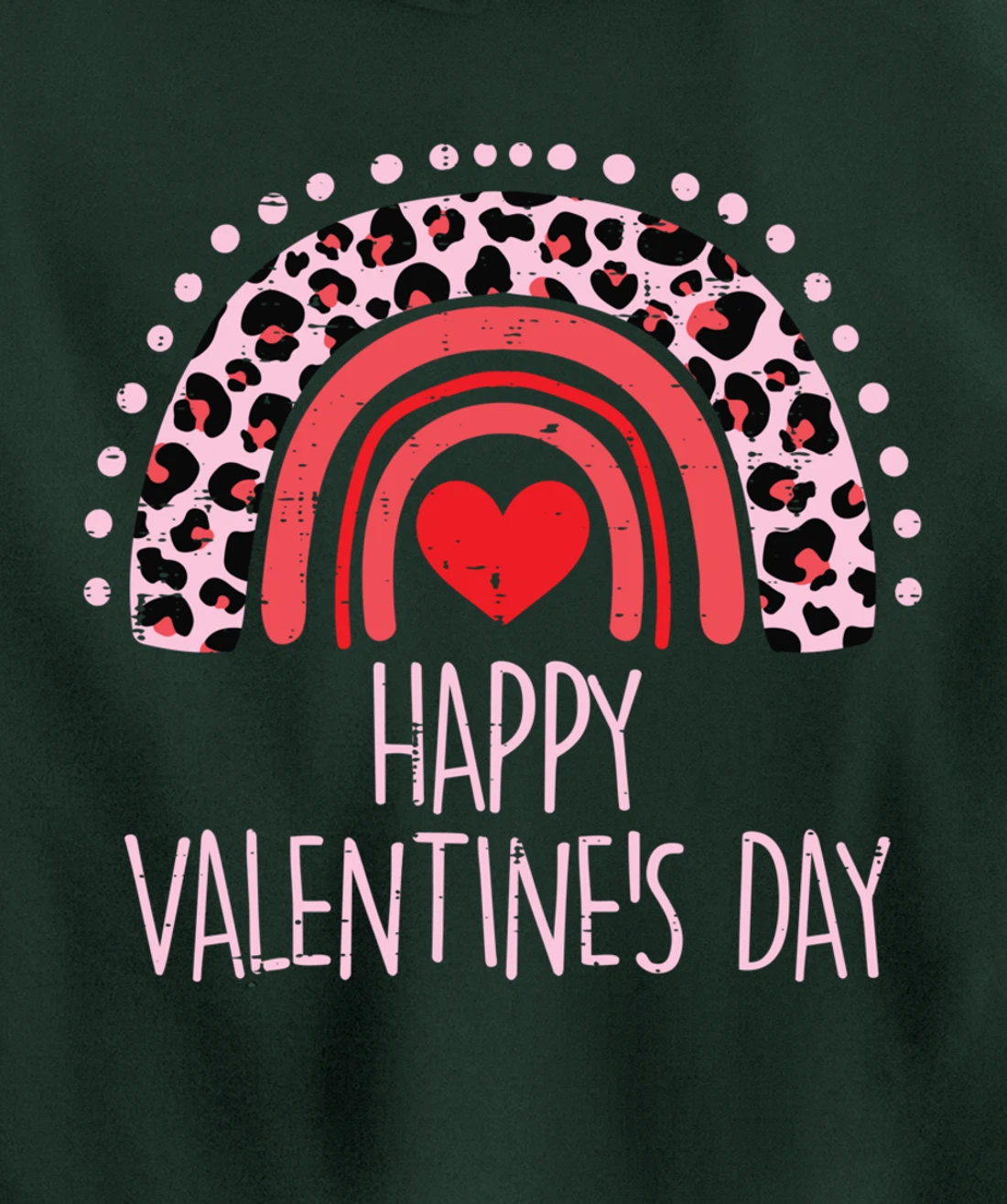 Happy Valentines Day Leopard Rainbow Red Women Valentine Pullover Hoodie