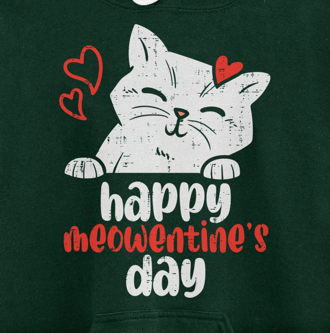 Happy Meowentines Day Cute Valentines Day Cat Lover Women Pullover Hoodie