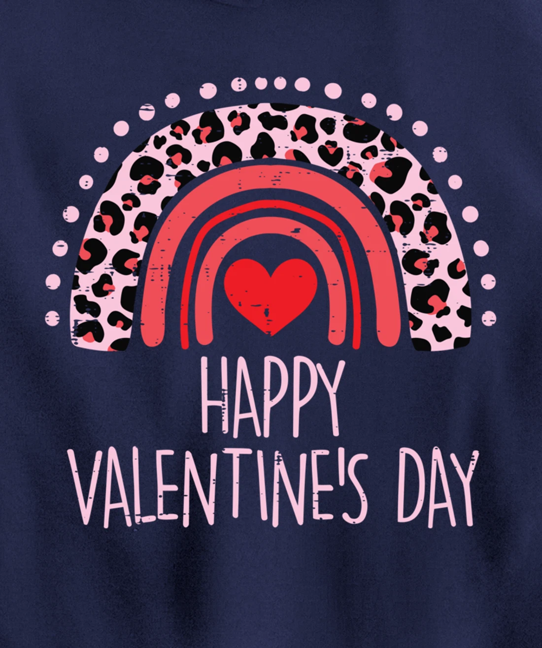 Happy Valentines Day Leopard Rainbow Red Women Valentine Pullover Hoodie