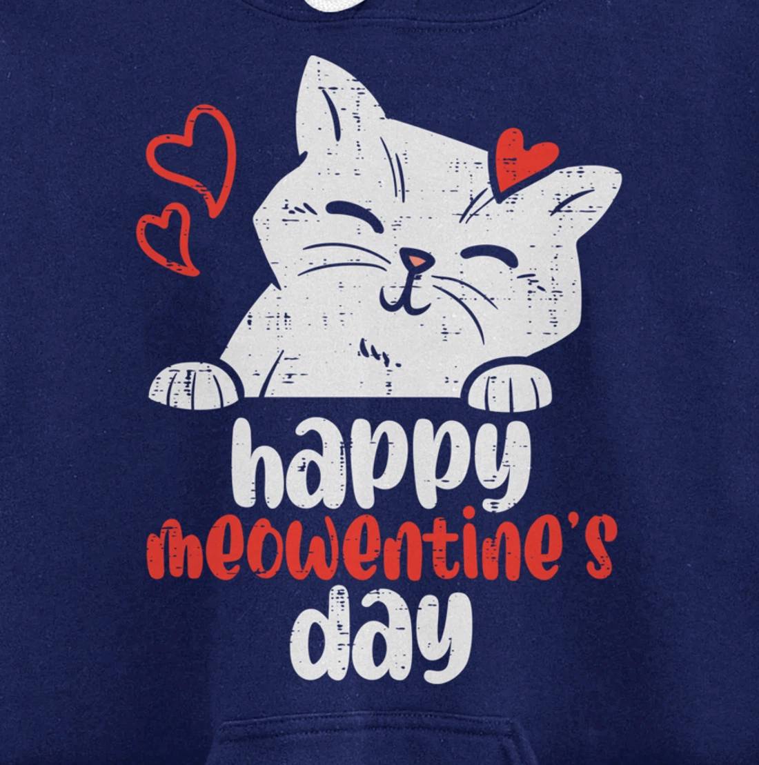 Happy Meowentines Day Cute Valentines Day Cat Lover Women Pullover Hoodie