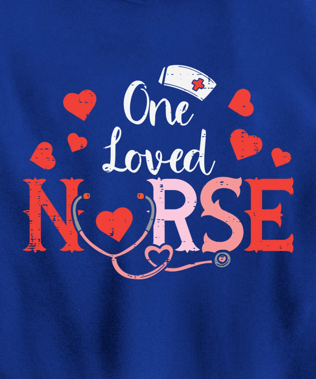 One Loveed Nurse Valentines Day Valentine ER ICU RN Women Pullover Hoodie