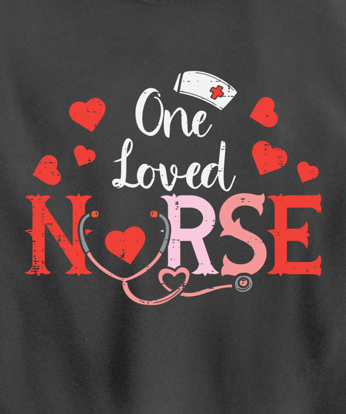 One Loveed Nurse Valentines Day Valentine ER ICU RN Women Pullover Hoodie