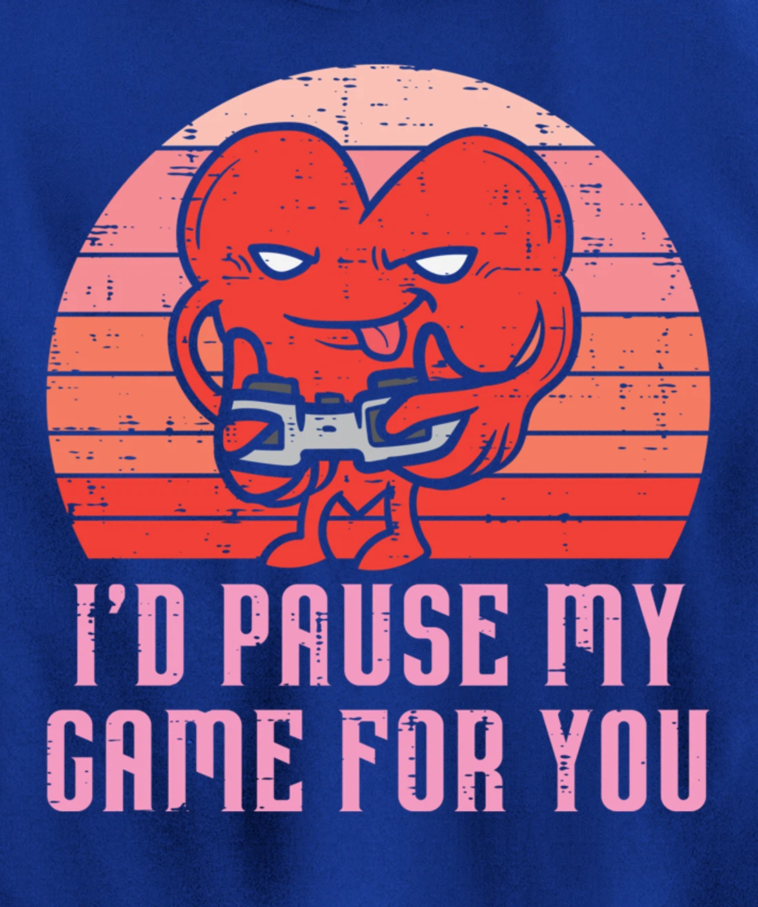 Id Pause My Game For You Gamer Heart Mens Valentines Day Boy Pullover Hoodie