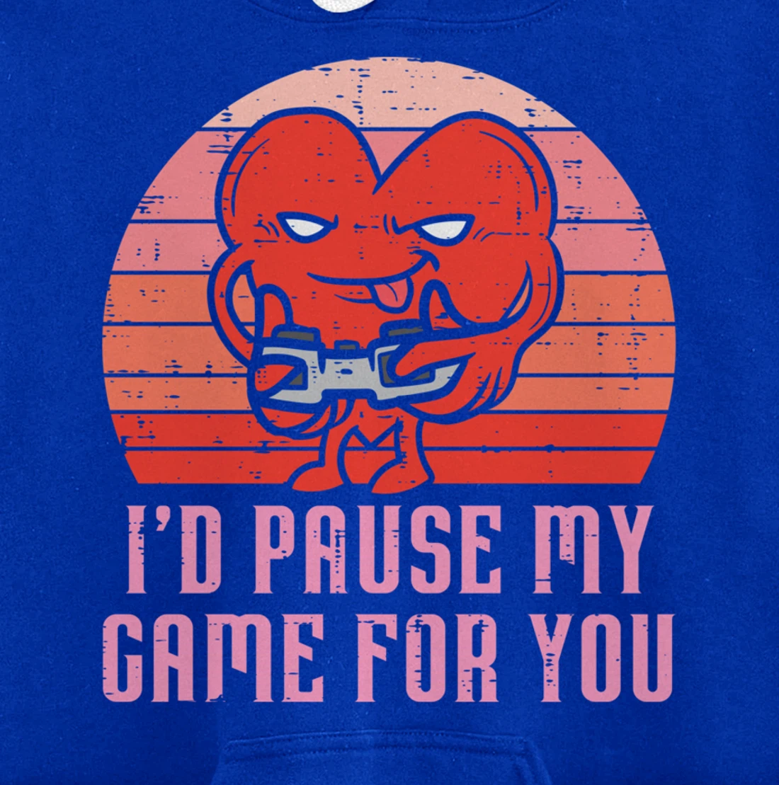 Id Pause My Game For You Gamer Heart Mens Valentines Day Boy Pullover Hoodie
