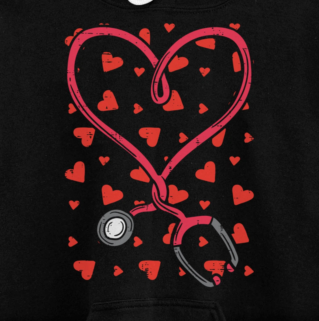 Heart Stethoscope Cute Love Nursing Valentines Day Nurse Pullover Hoodie