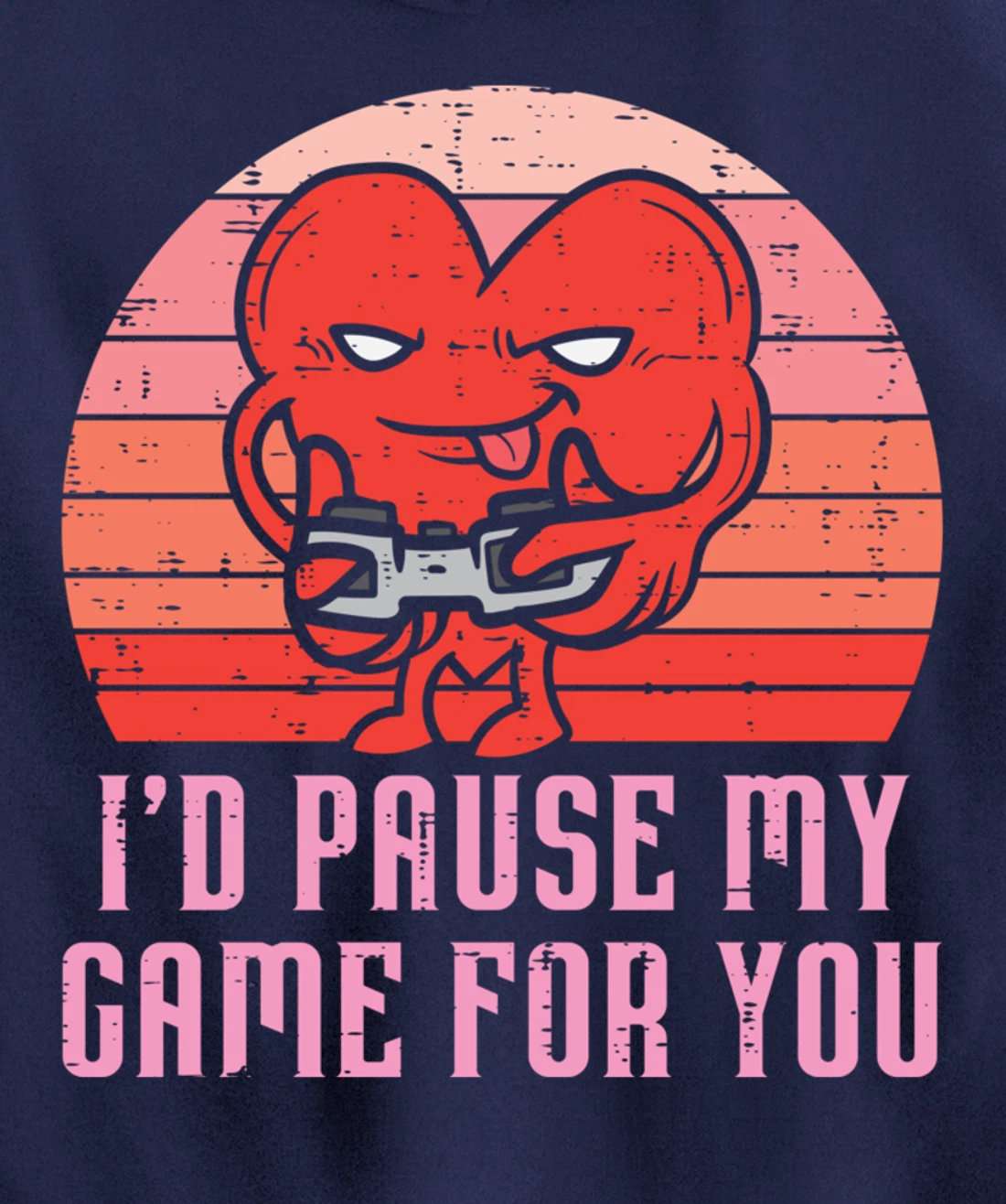 Id Pause My Game For You Gamer Heart Mens Valentines Day Boy Pullover Hoodie