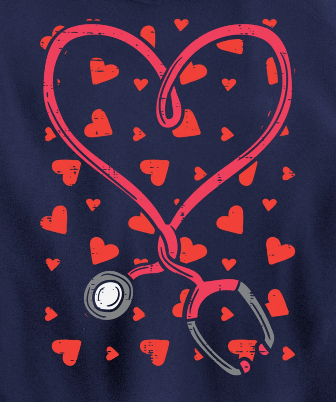 Heart Stethoscope Cute Love Nursing Valentines Day Nurse Pullover Hoodie