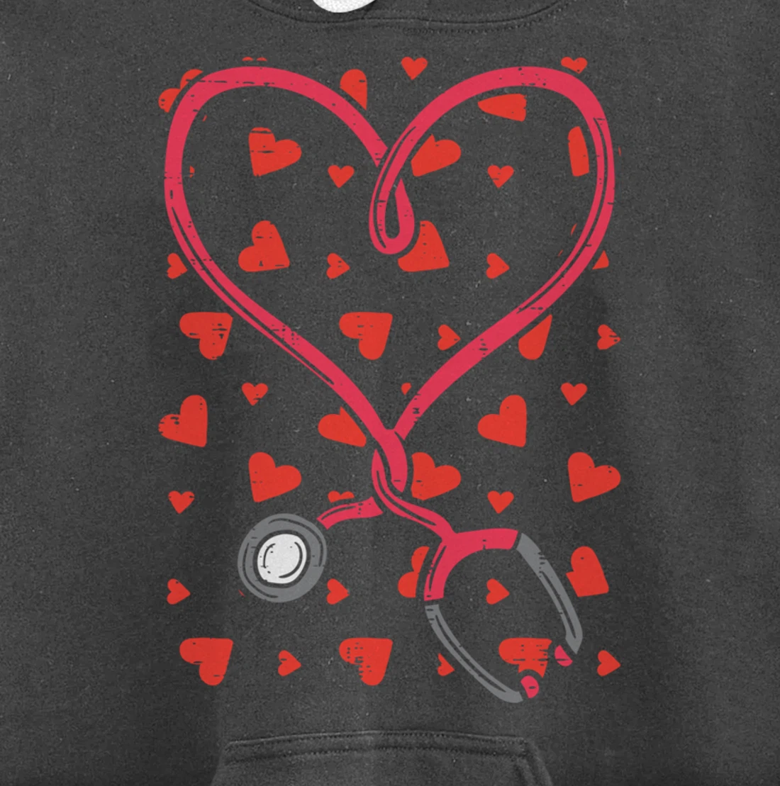 Heart Stethoscope Cute Love Nursing Valentines Day Nurse Pullover Hoodie
