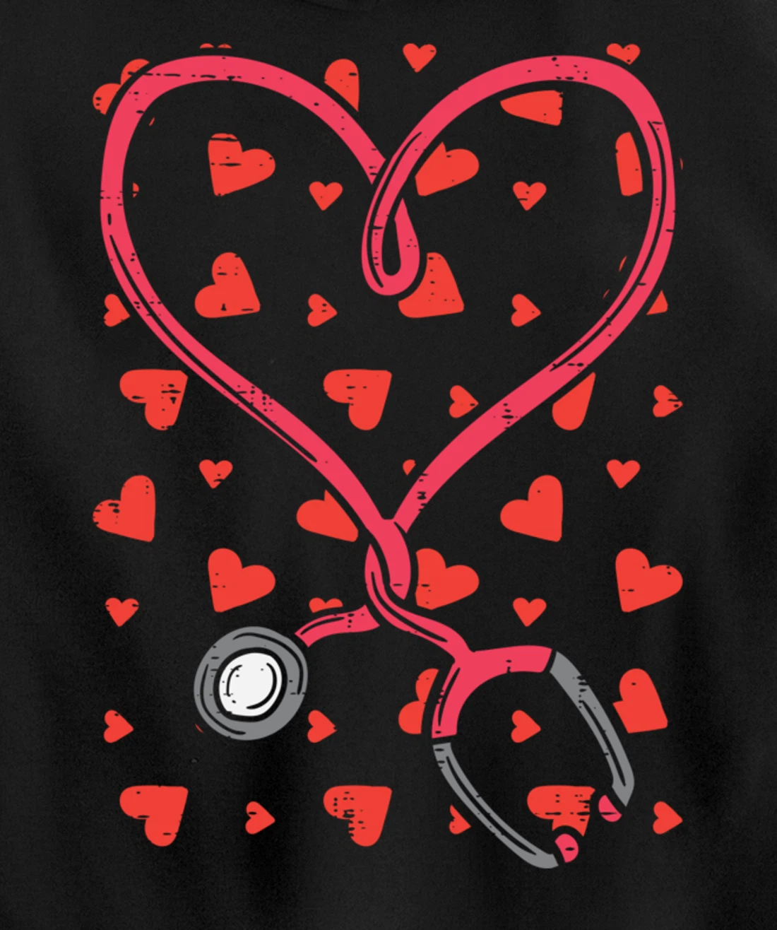Heart Stethoscope Cute Love Nursing Valentines Day Nurse Pullover Hoodie