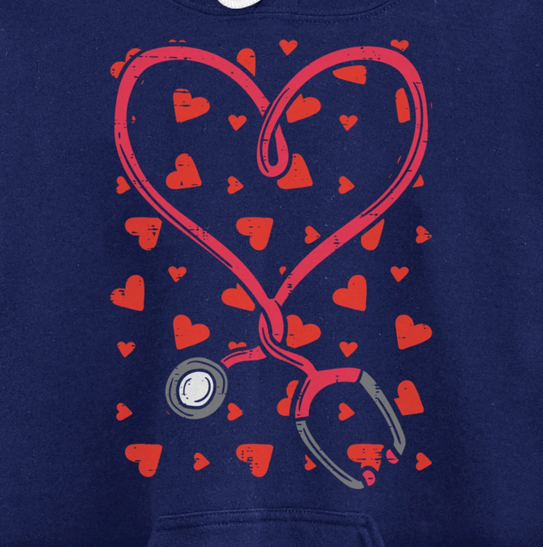 Heart Stethoscope Cute Love Nursing Valentines Day Nurse Pullover Hoodie