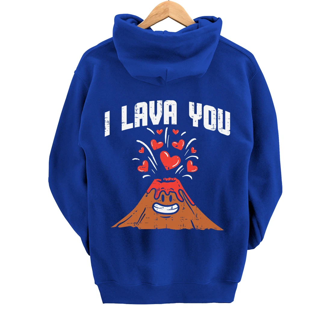 I Lava You Cute Volcano Valentines Day Geology Volcanologist Pullover Hoodie