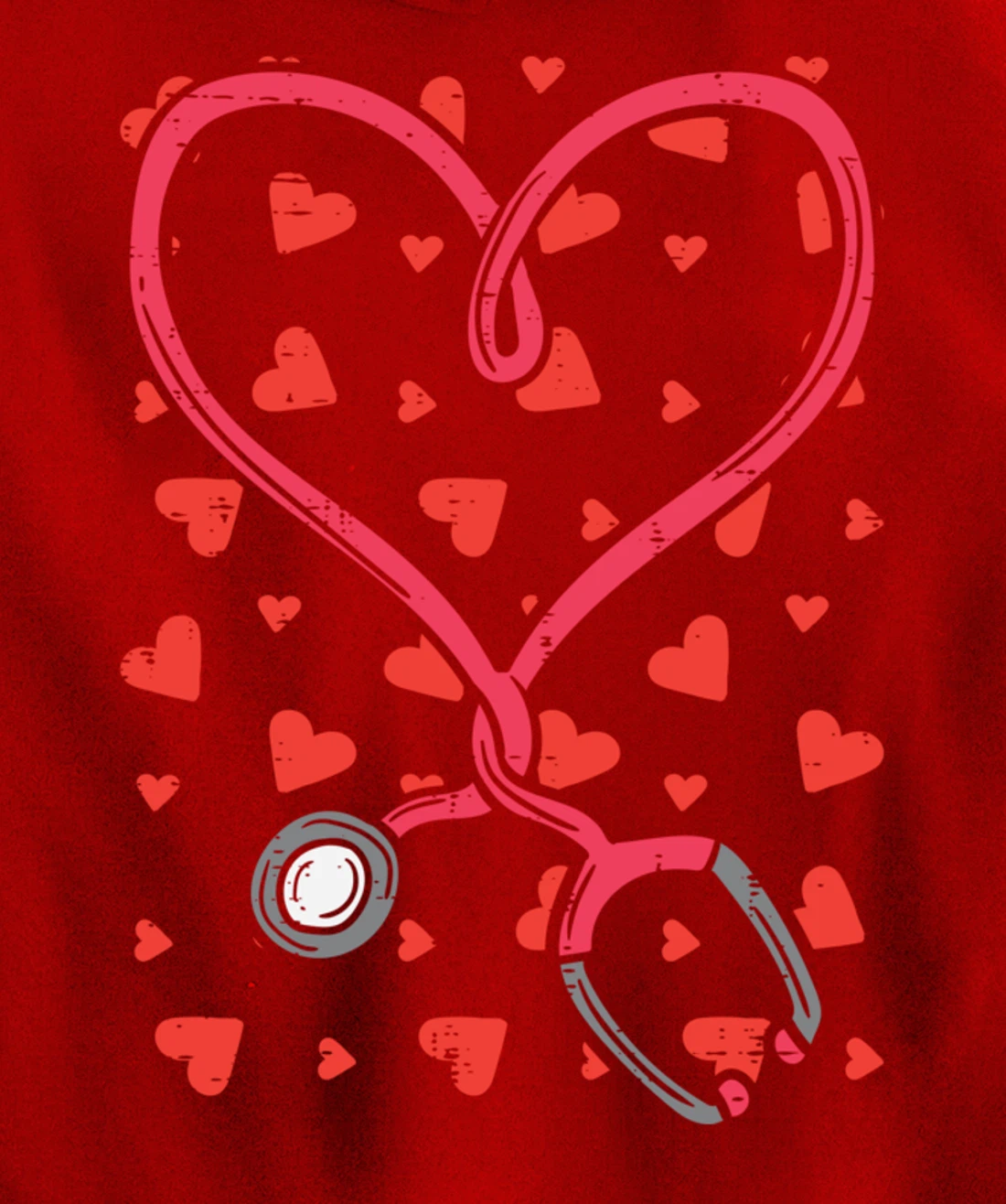 Heart Stethoscope Cute Love Nursing Valentines Day Nurse Pullover Hoodie
