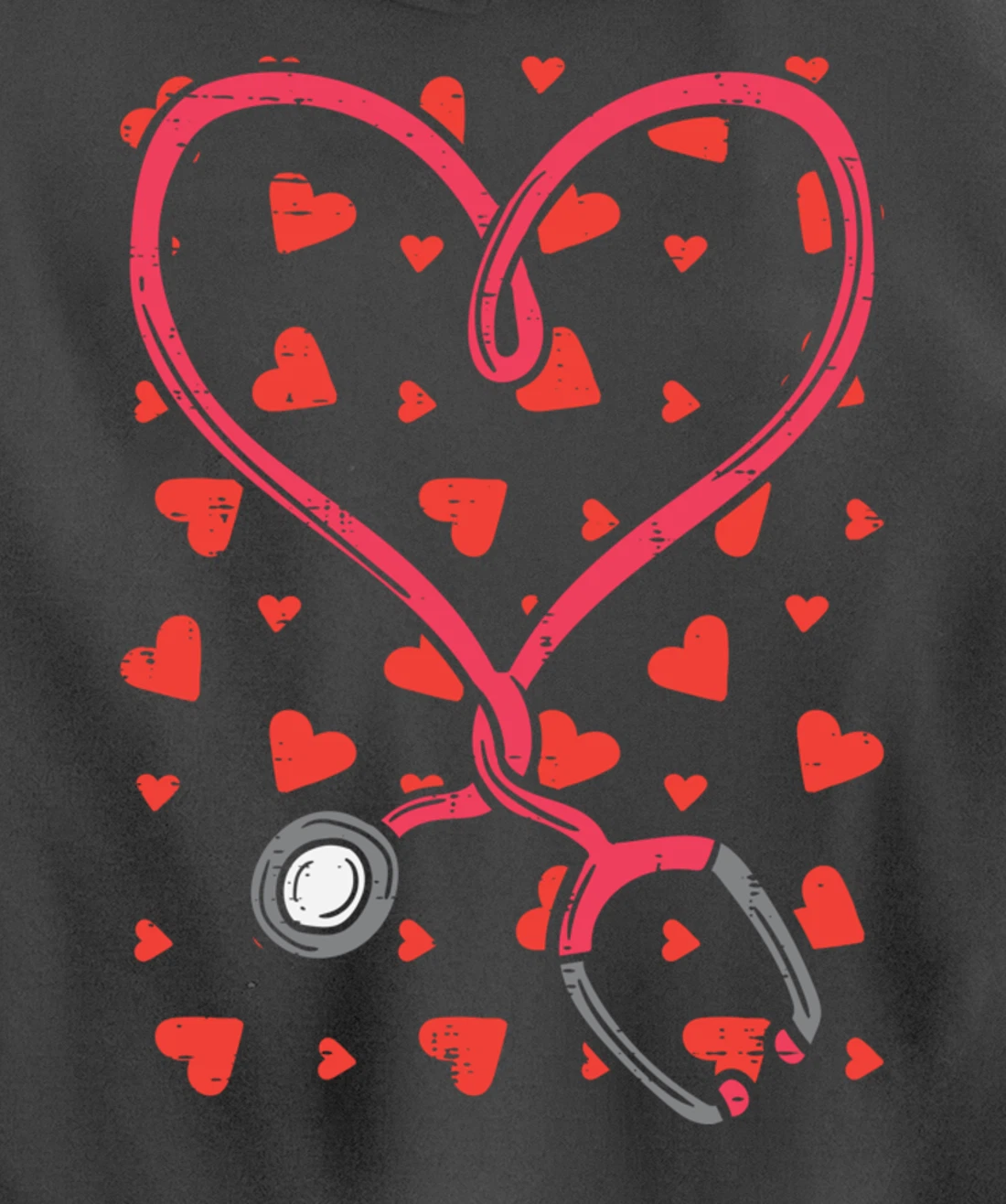 Heart Stethoscope Cute Love Nursing Valentines Day Nurse Pullover Hoodie