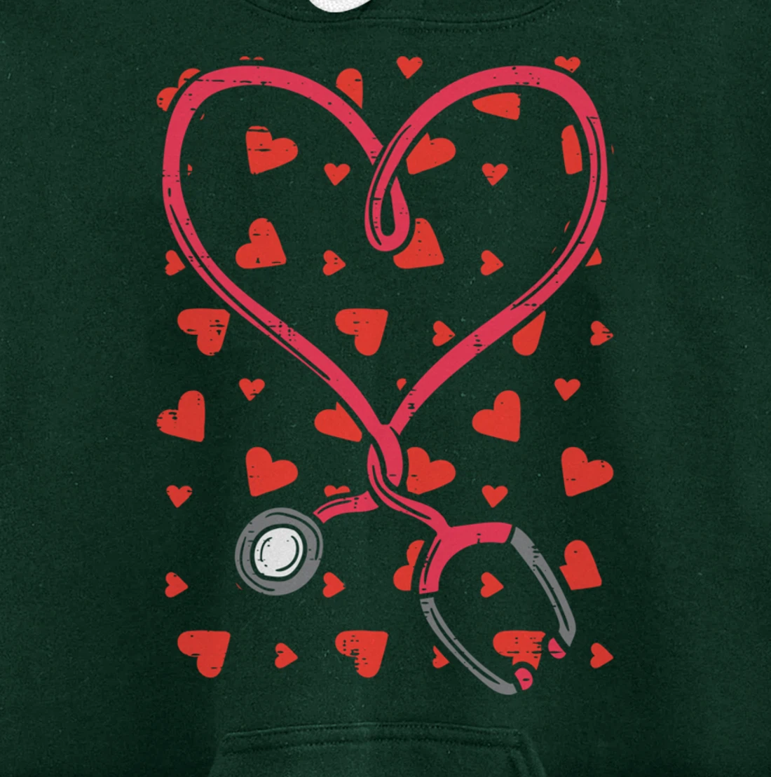 Heart Stethoscope Cute Love Nursing Valentines Day Nurse Pullover Hoodie