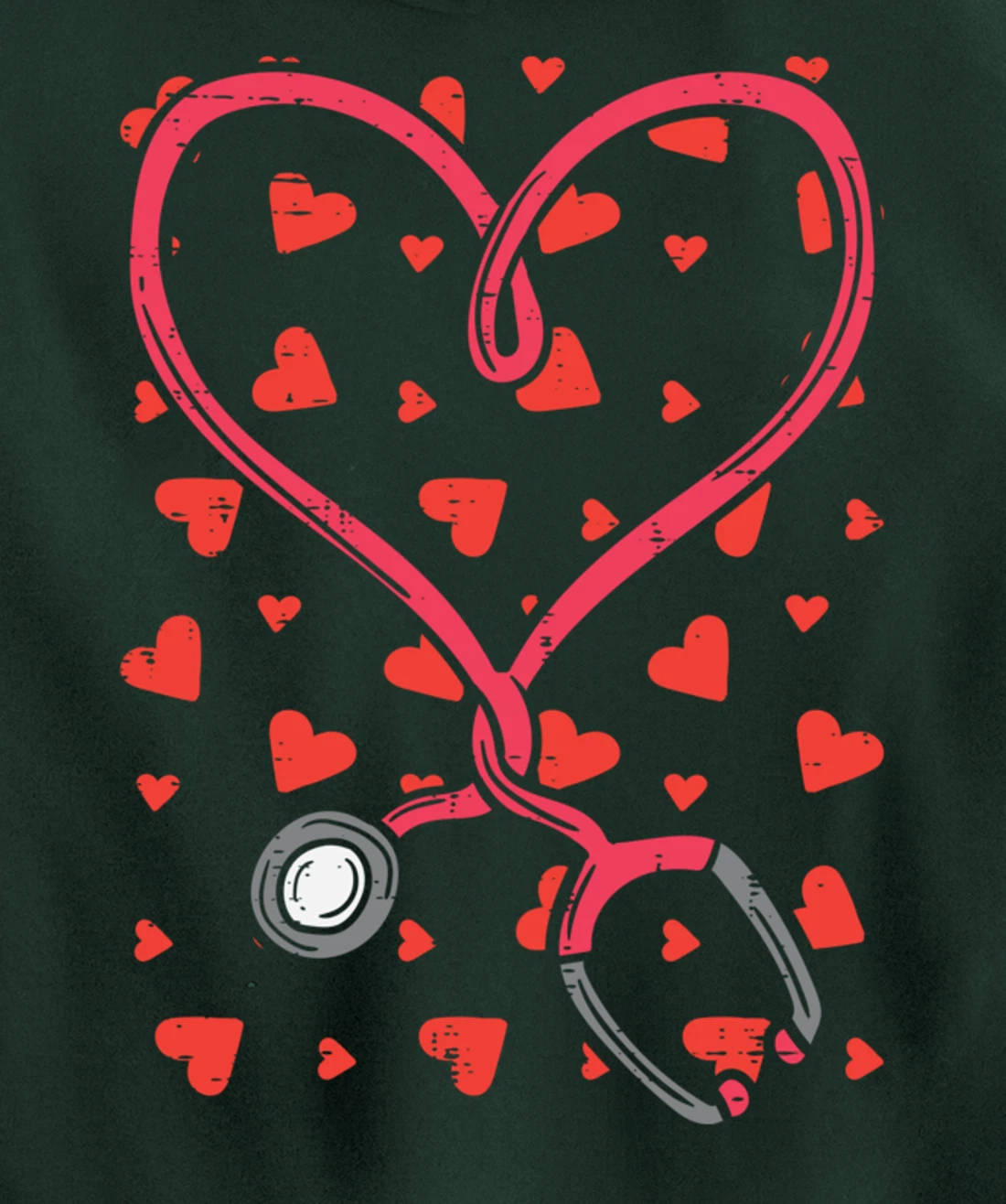 Heart Stethoscope Cute Love Nursing Valentines Day Nurse Pullover Hoodie