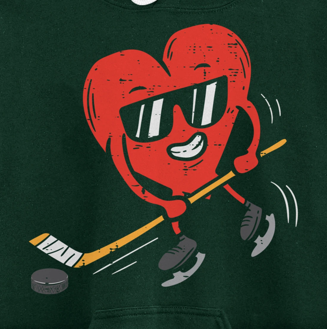 Heart Playing Ice Hockey Valentines Day Love Sports Boys Pullover Hoodie