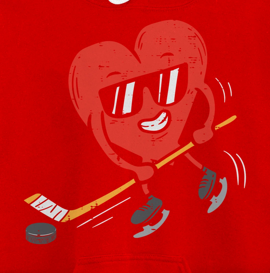 Heart Playing Ice Hockey Valentines Day Love Sports Boys Pullover Hoodie