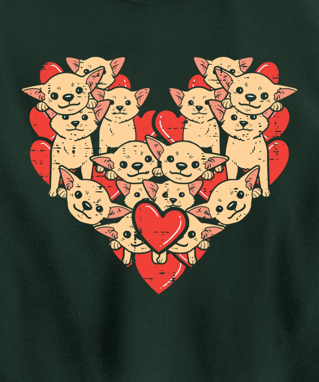 Chihuahuas Hearts Valentines Day Chiwawa Dog Lover Owner Pullover Hoodie