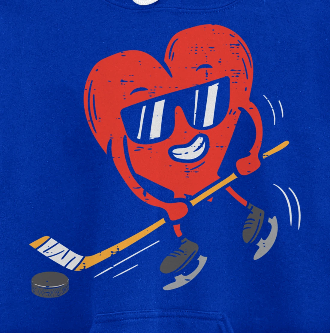 Heart Playing Ice Hockey Valentines Day Love Sports Boys Pullover Hoodie