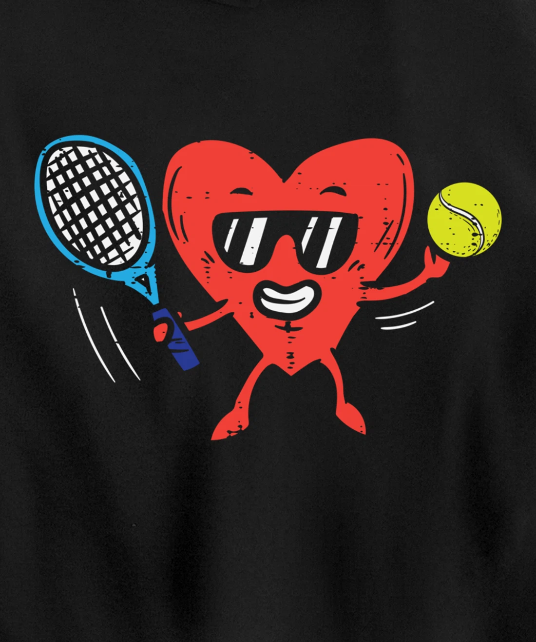Heart Playing Tennis Cute Valentines Day Love Sports Player Pullover Hoodie