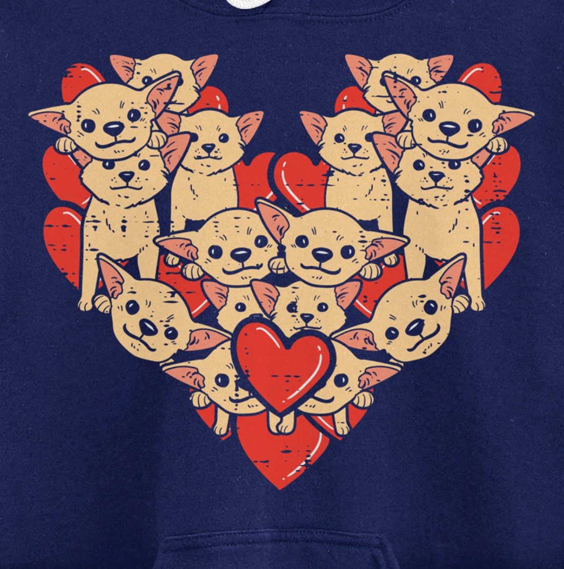 Chihuahuas Hearts Valentines Day Chiwawa Dog Lover Owner Pullover Hoodie