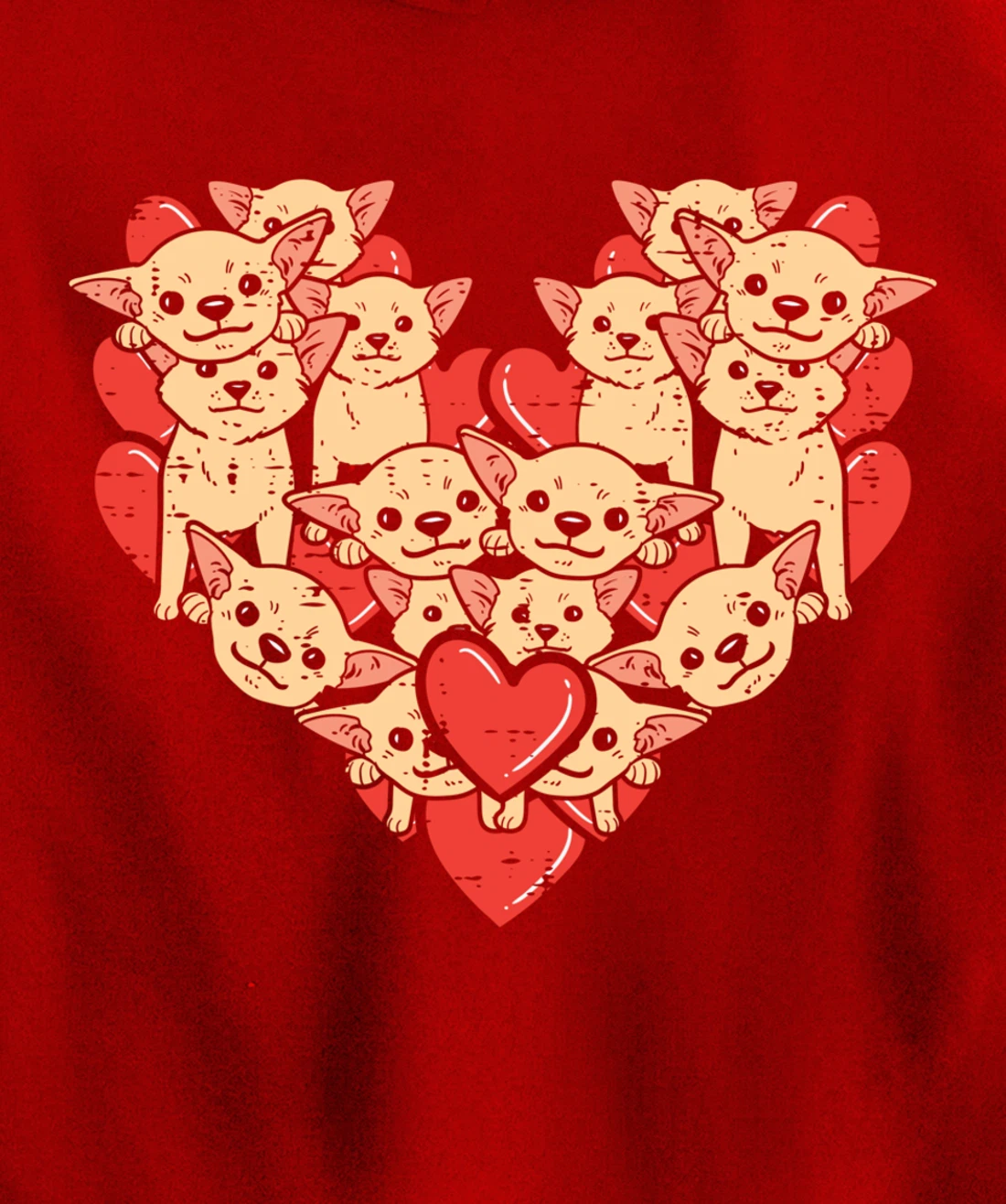 Chihuahuas Hearts Valentines Day Chiwawa Dog Lover Owner Pullover Hoodie