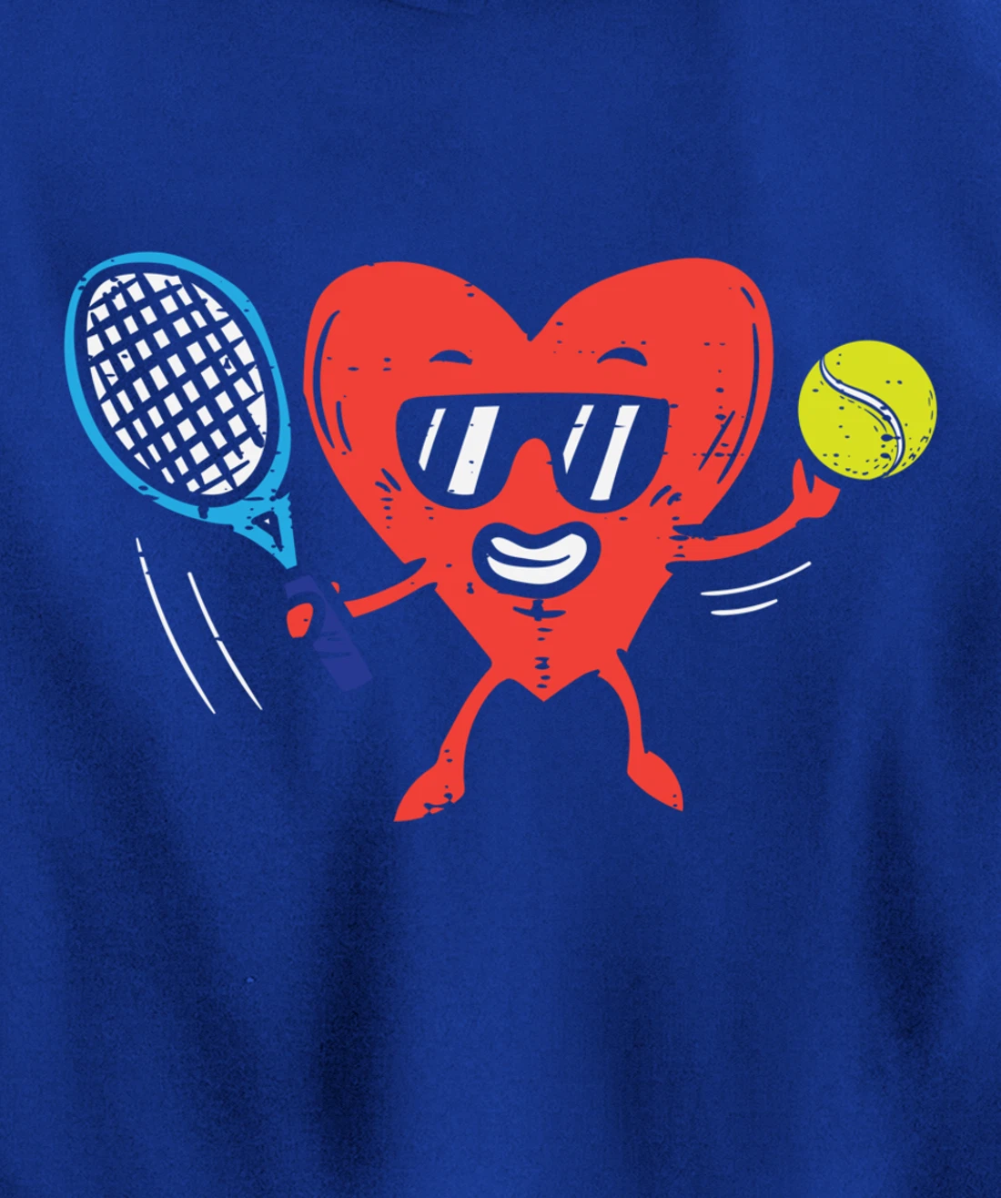 Heart Playing Tennis Cute Valentines Day Love Sports Player Pullover Hoodie