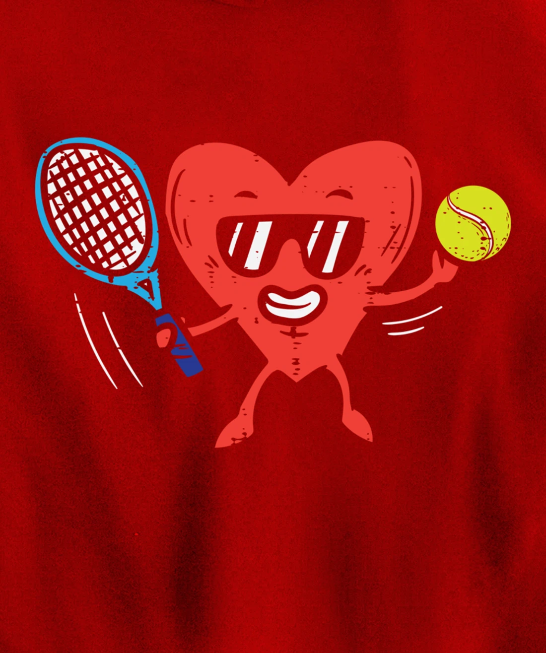 Heart Playing Tennis Cute Valentines Day Love Sports Player Pullover Hoodie