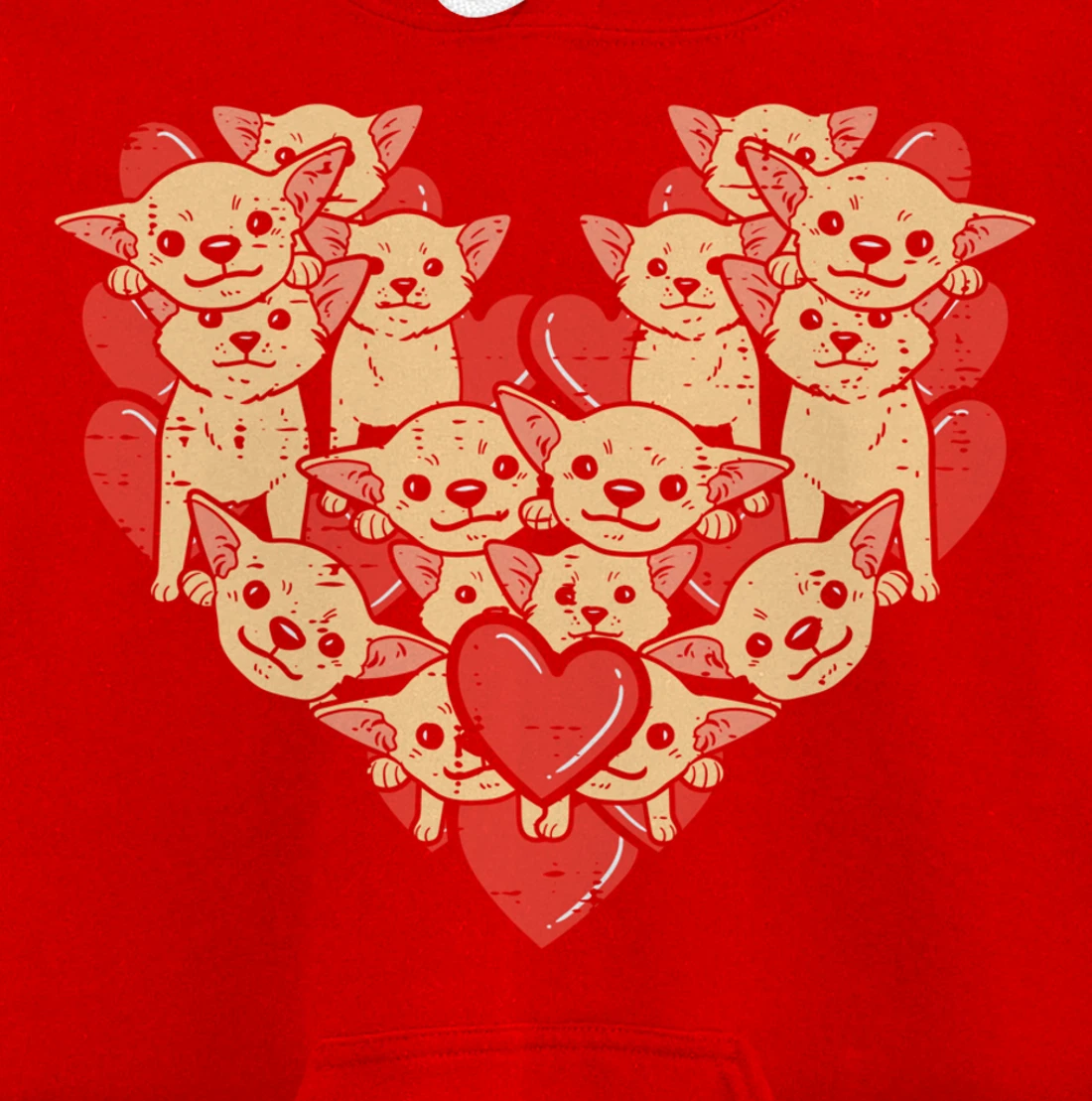 Chihuahuas Hearts Valentines Day Chiwawa Dog Lover Owner Pullover Hoodie
