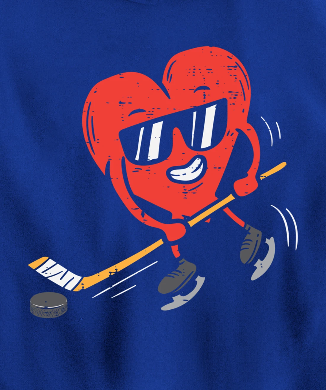 Heart Playing Ice Hockey Valentines Day Love Sports Boys Pullover Hoodie