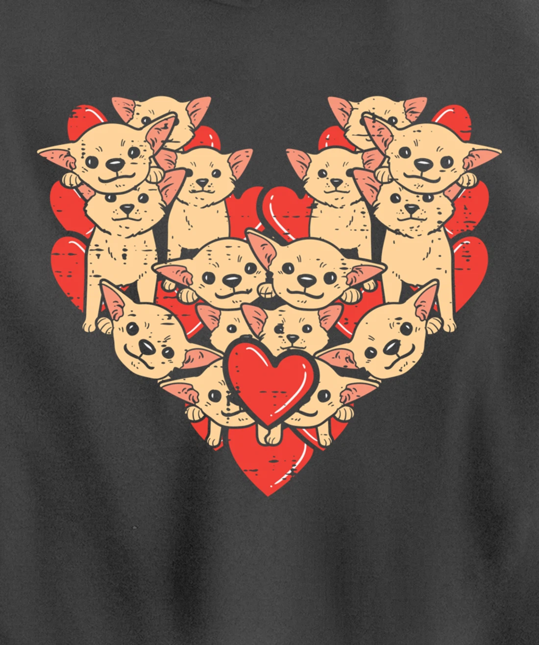 Chihuahuas Hearts Valentines Day Chiwawa Dog Lover Owner Pullover Hoodie