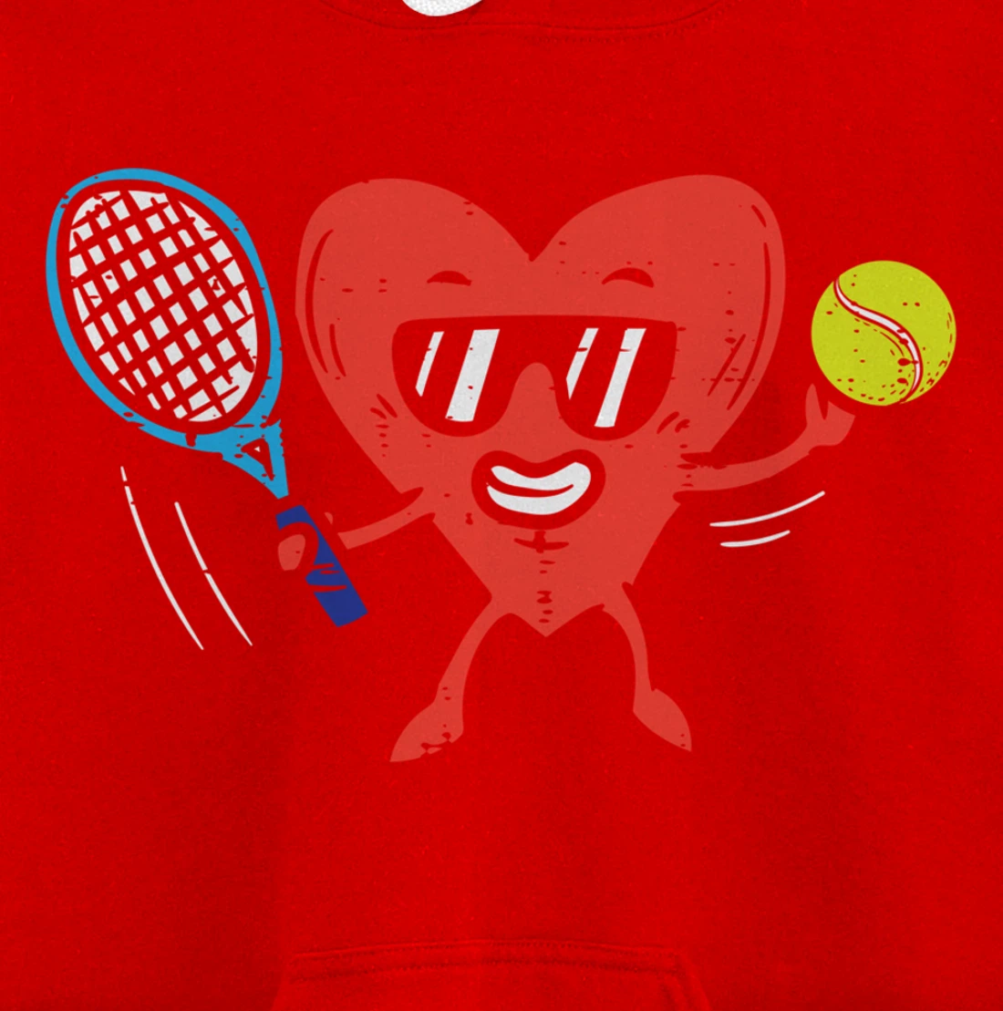 Heart Playing Tennis Cute Valentines Day Love Sports Player Pullover Hoodie