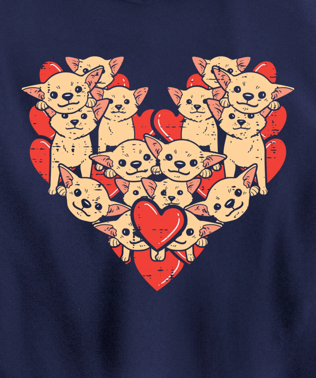 Chihuahuas Hearts Valentines Day Chiwawa Dog Lover Owner Pullover Hoodie
