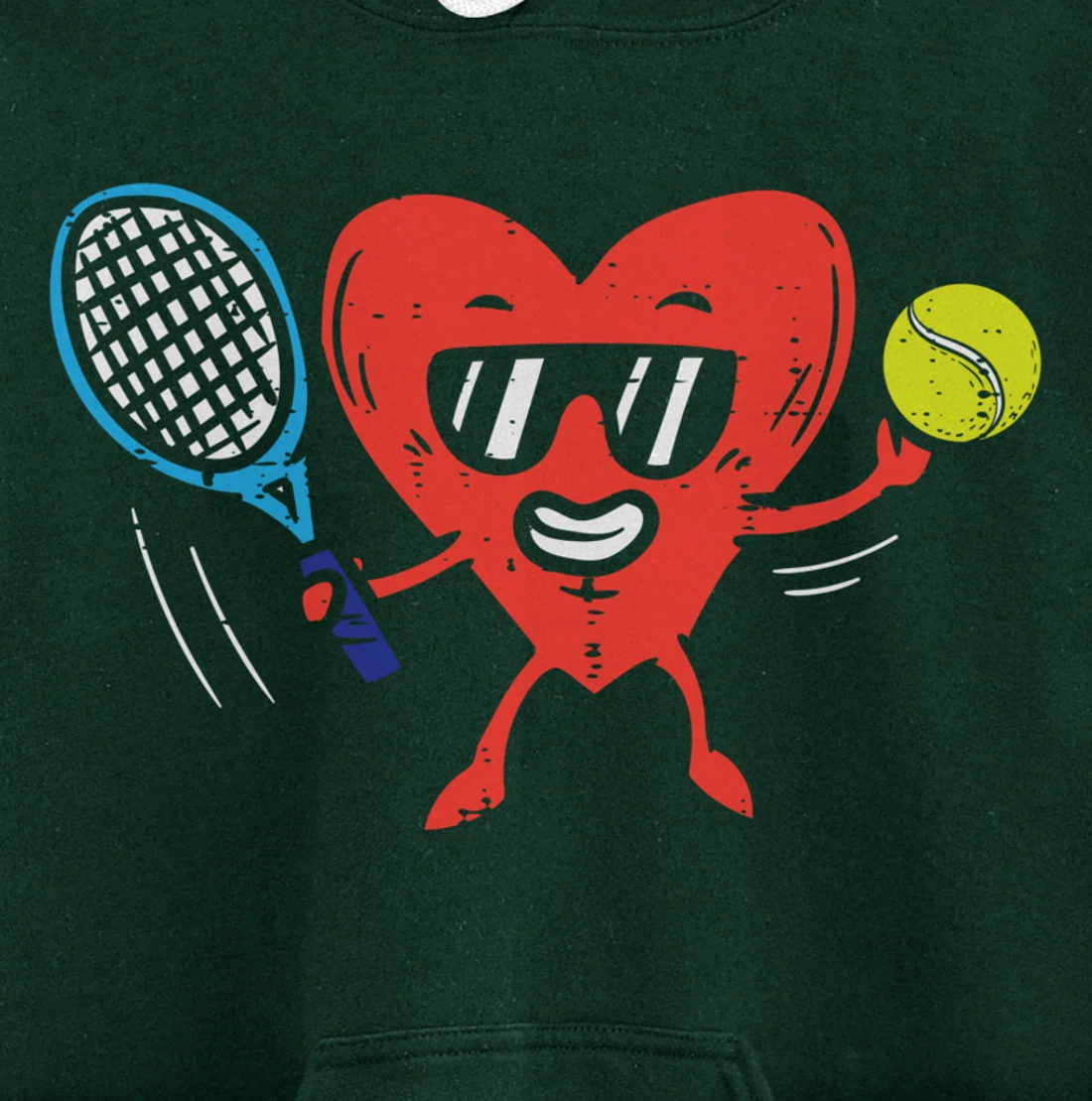 Heart Playing Tennis Cute Valentines Day Love Sports Player Pullover Hoodie