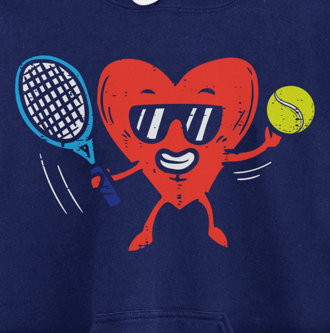 Heart Playing Tennis Cute Valentines Day Love Sports Player Pullover Hoodie
