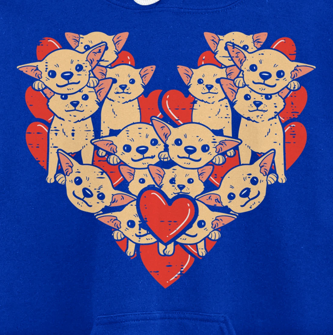 Chihuahuas Hearts Valentines Day Chiwawa Dog Lover Owner Pullover Hoodie