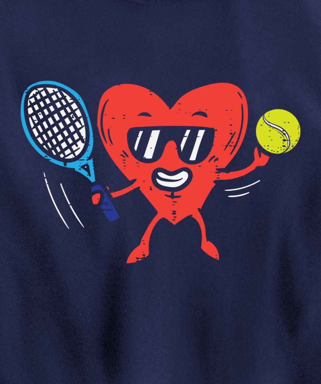 Heart Playing Tennis Cute Valentines Day Love Sports Player Pullover Hoodie