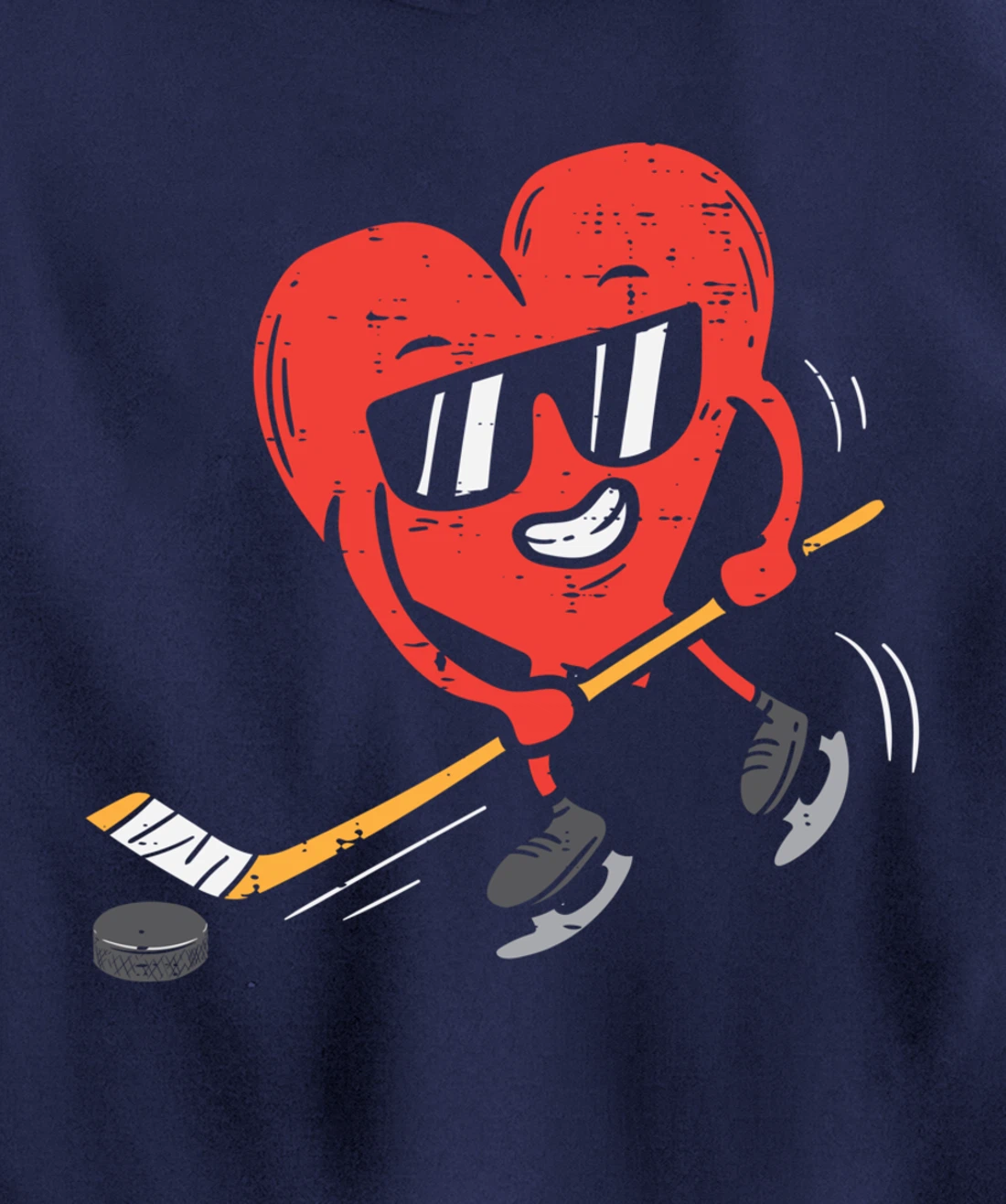 Heart Playing Ice Hockey Valentines Day Love Sports Boys Pullover Hoodie