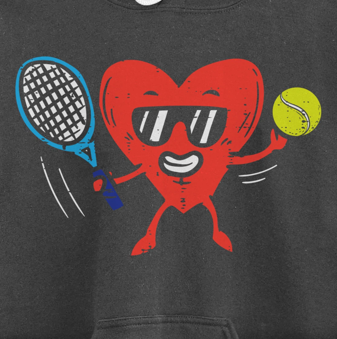 Heart Playing Tennis Cute Valentines Day Love Sports Player Pullover Hoodie