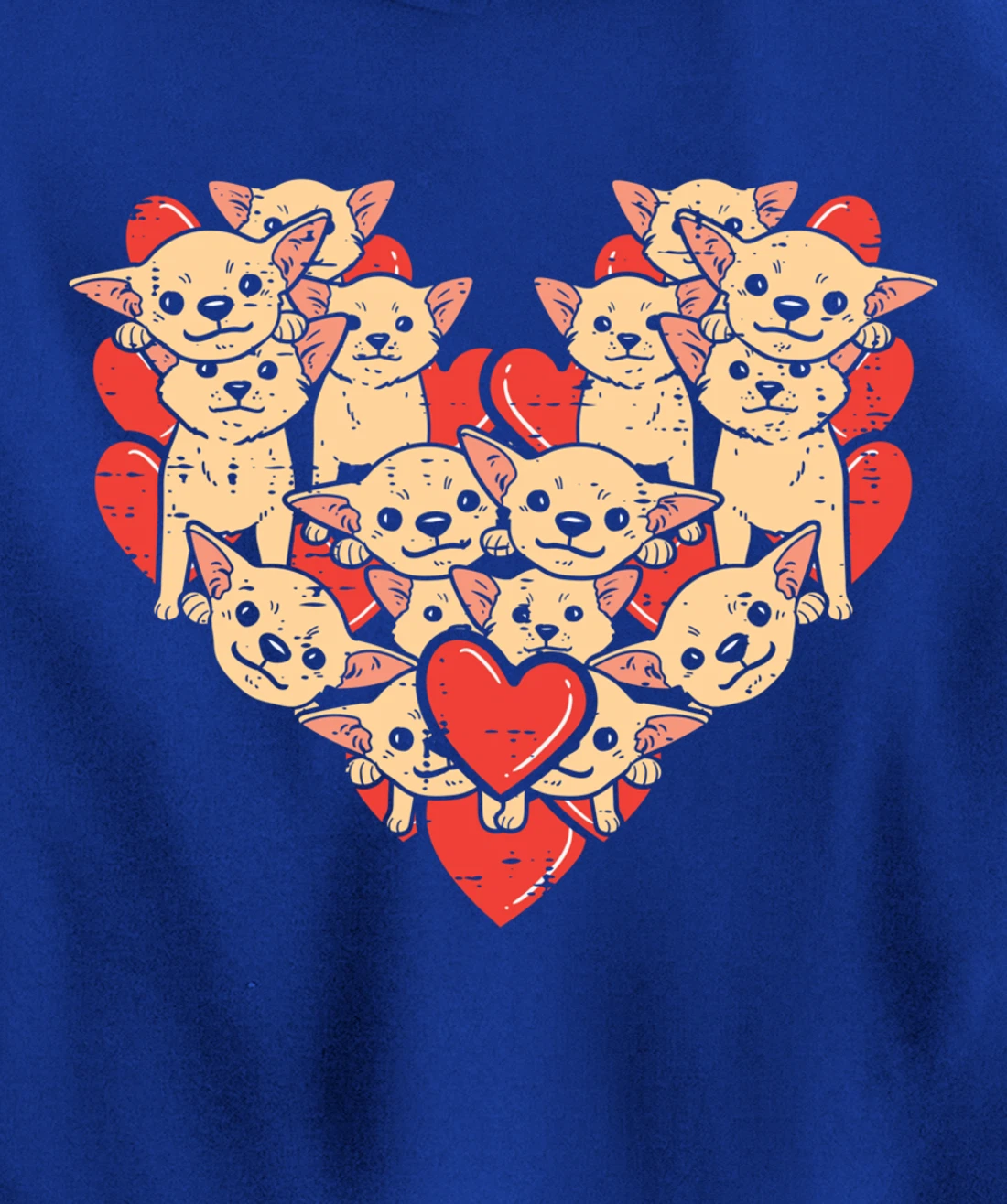 Chihuahuas Hearts Valentines Day Chiwawa Dog Lover Owner Pullover Hoodie