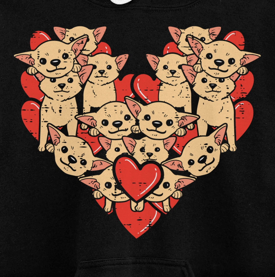 Chihuahuas Hearts Valentines Day Chiwawa Dog Lover Owner Pullover Hoodie