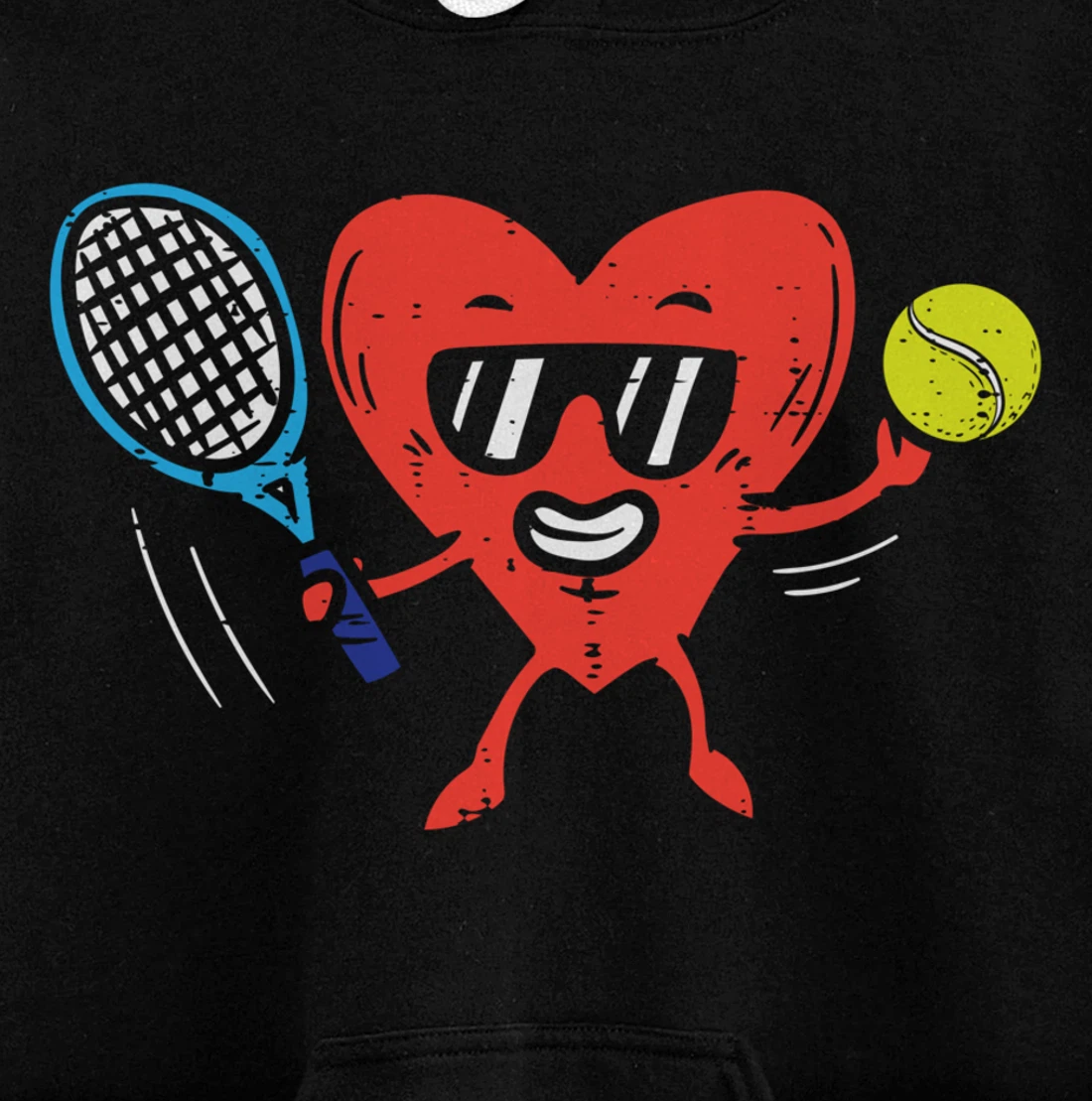 Heart Playing Tennis Cute Valentines Day Love Sports Player Pullover Hoodie