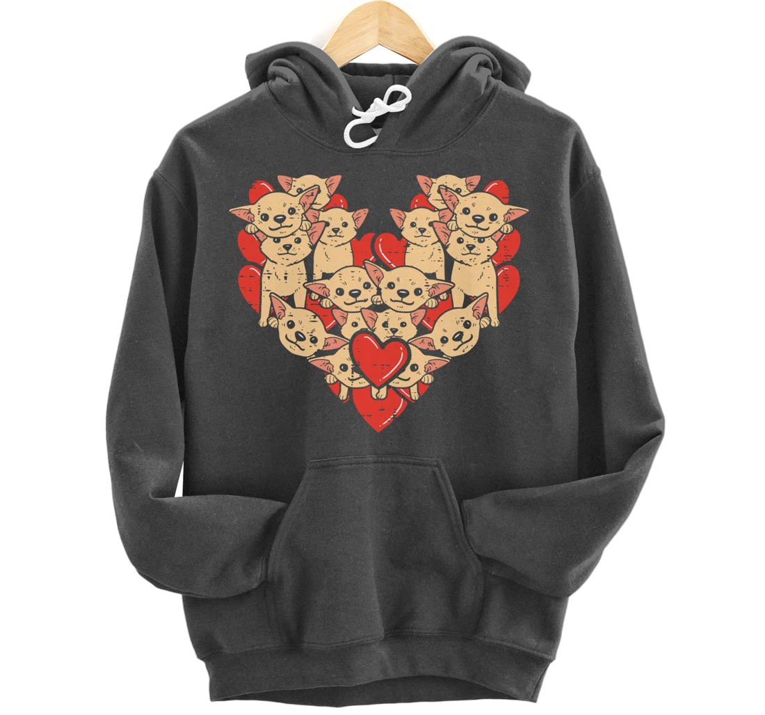 Chihuahuas Hearts Valentines Day Chiwawa Dog Lover Owner Pullover Hoodie