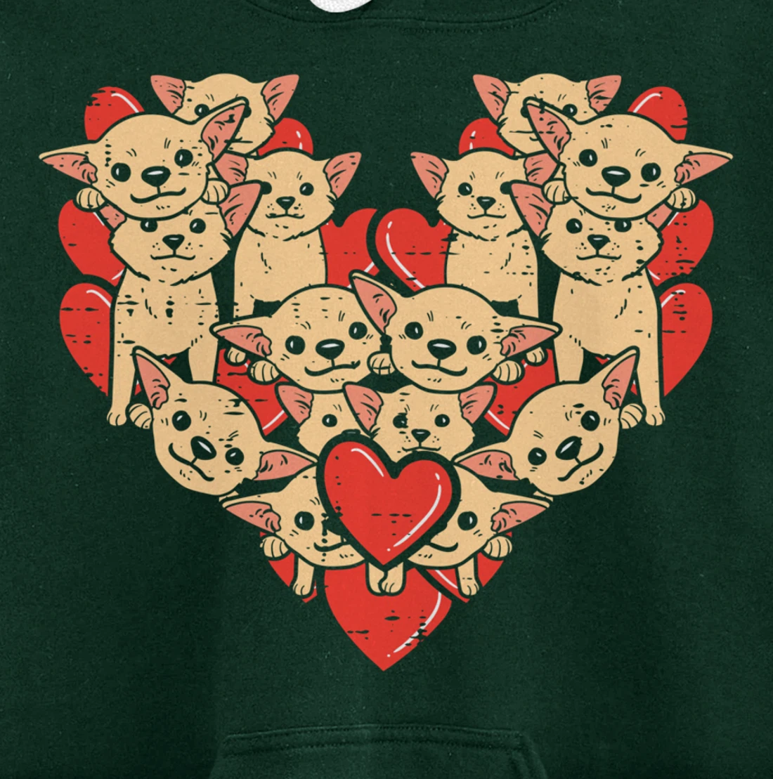 Chihuahuas Hearts Valentines Day Chiwawa Dog Lover Owner Pullover Hoodie