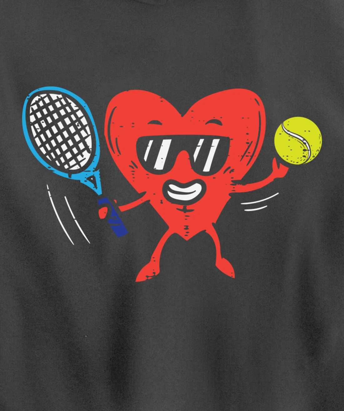 Heart Playing Tennis Cute Valentines Day Love Sports Player Pullover Hoodie