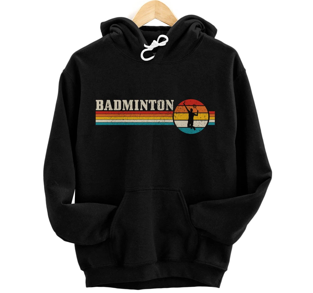 Badminton Player Vintage Badminton Pullover Hoodie