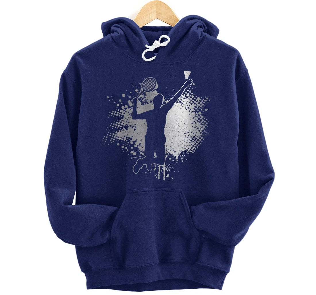 Badminton Player Vintage Badminton Pullover Hoodie